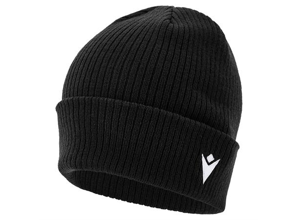 Zima Beanie BLK SR Ribbestrikket lue med oppkant 